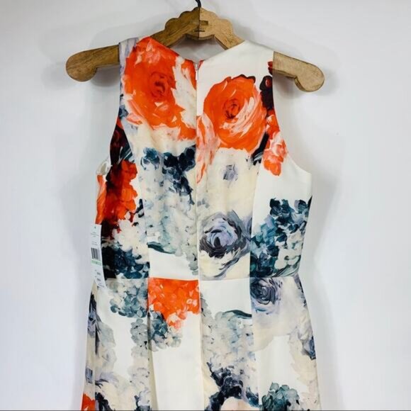 NWT Carmen Marc Valvo Midi Dress Floral Sz 8 - Picture 6 of 11